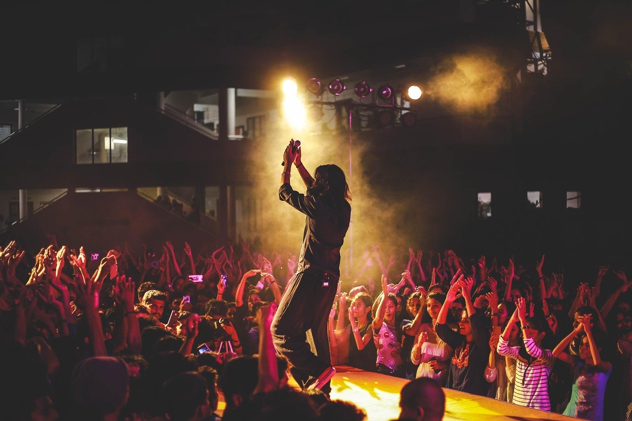 artist, audience, band, concert, crowd, fans, lights, music, musician, party, people, performance, singer, stage, band, concert, concert, concert, crowd, fans, party, party, party, party, party, singer, singer, stage